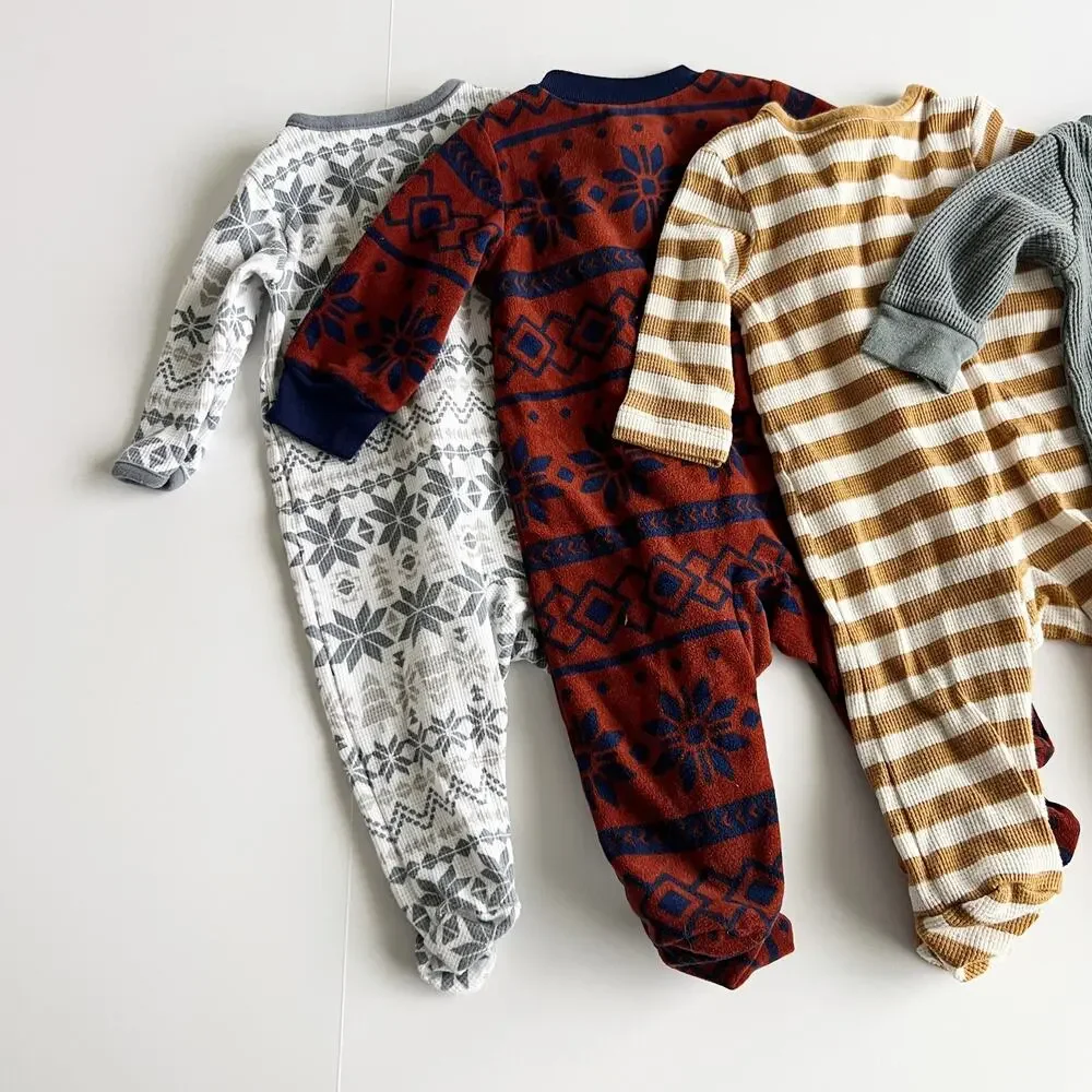 [Carter's] Bundle Two Way Zip Up Footie Sleep N' Play Pajamas Baby Size 3 Months
